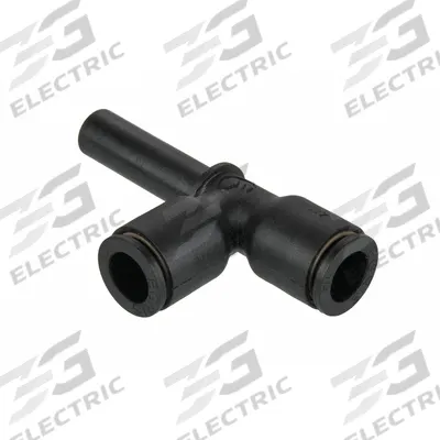 LEGRIS Push-Fit Tee Fitting: 3/8 in OD x 3/8 in OD x 3/8 in OD Size, Nylon - Nylon & Nickel-Plated Brass Tube Fittings