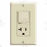 Combination Switch/Outlet: Rocker Switch, 5-20R, White, 120V AC, 20 A (MPN 5636-I). Key specifications — Brand: LEVITON.