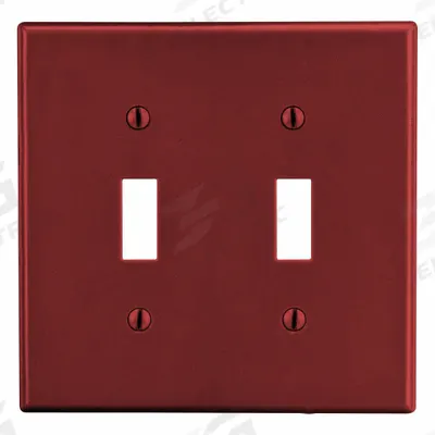 HUBBELL Wall Plate: Toggle, 2 Gang, Red - General Purpose Wall Plates