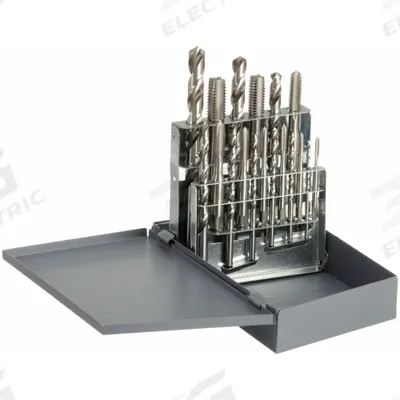 CHICAGO-LATROBE Drill Bit and Tap Set: 18 Pc - Drill Bit & Hand Tap Sets