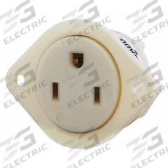 BRYANT Flanged Receptacle: Single, 5-15, White, 125V AC, 15 A, 2 Pole / 3 Wire (MPN 5279)