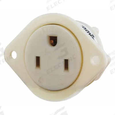 BRYANT Flanged Receptacle: Single, 5-15, White, 125V AC, 15 A, 2 Pole / 3 Wire (MPN 5279) - General Purpose Receptacles