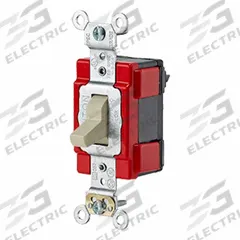 LEVITON Wall Switch: Toggle Switch, Single Pole, Maintained, Ivory, 120/277V AC, 20 A (MPN M1221-I). Key specifications — Illuminated: No; Voltage Rating: 120/277V AC.