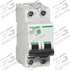 SCHNEIDER IEC Supplementary Protector: 32 A Amps, 14kA at 240V AC, Screw Clamp, C60SP, C (MPN M9F22232). Key specifications — Terminal Connection: Screw Clamp; AC Voltage Rating: 240/415/440V AC; Curve Type: C; DC Voltage Rating: Not Rated; Max. AIR Rating: 14kA at 240V AC; Series: C60SP; Brand: SCHNEIDER.