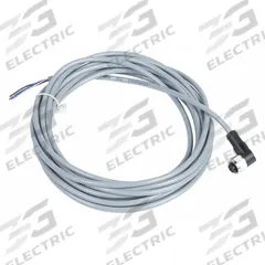 Cordset: M12 Female Right Angle X Bare Wire, 4 Pins, Gray, PVC, 5 m Cable Lg, 3 A Max Current (A) (MPN XZCPV1241L5). Key specifications — Cable Jacket Color: Gray; End 1 Gender: Female; End 1 Mounting Orientation: Right Angle; End 2 Connection Type: Bare Wire; IP Rating: IP67; Brand: TELEMECANIQUE SENSORS; Wire Size: 18 AWG; Cable Jacket Material: PVC.