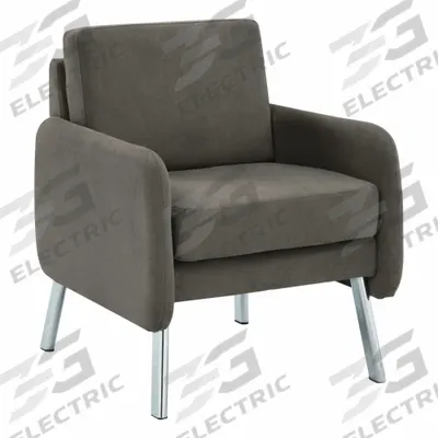 OFFICE STAR Armchair: Gray, Gray, 4 Casters/Glides, 26 in Overall Wd, 33 1/2 in Overall Ht - Accent Chairs