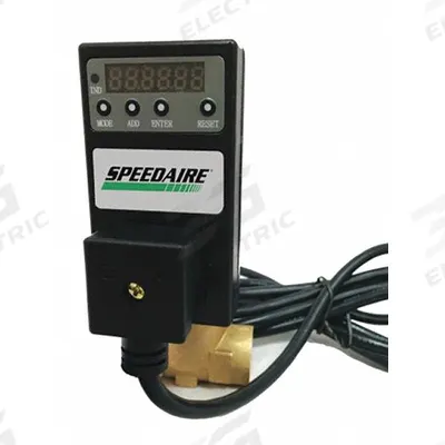 SPEEDAIRE Timed Electric Auto Drain Valve: 1/2 in NPT Pipe, 1/2 in Drain, 75 gpm