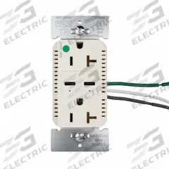 USB Receptacle: Duplex, 5-20R, 2 USB Ports, USB Type C, Light Almond, 125V AC, 20 A (MPN TR20HUSBPD65LA). Key specifications — Brand: LEGRAND.
