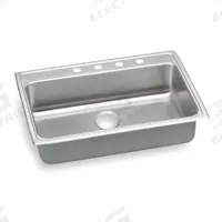 ELKAY Bowl Drop-In Sink: 25 in Overall Lg, 21 1/4 in Overall Wd, 5 3/8 in Bowl Dp, 28 in Bowl Lg (MPN LRAD3122554). Key specifications — Brand: ELKAY; Color Family: Silver/Gray.