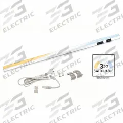 LED Under Cabinet Fixture: 18 in Lg, 836 lm, 3000K/3500K/4500K, 6.8 W, Plug-In, Silver, Aluminum (MPN ZX515-HL-3K). Key specifications — attr1262778: 120V AC; attr1262749: Plug-In; attr1262754: Integrated LED; attr1262758: Aluminum; attr1262760: Yes; attr1262765: LED; attr1262776: High/Low; attr1262780: 4500K.