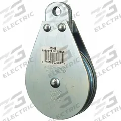 APPROVED VENDOR Pulley Block: Fixed, Upright Mount, Pulling, 800 lb Working Load Limit, Wire Rope (MPN 4JX78). Key specifications — Product Type: Pulley Block; Brand: APPROVED VENDOR; Compatible Rope Type: Wire Rope; Pulley Type: Fixed; Attachment Type: Fixed Eye; Operation: Pulling; Bearing Type: Sleeve; Finish: Zinc.