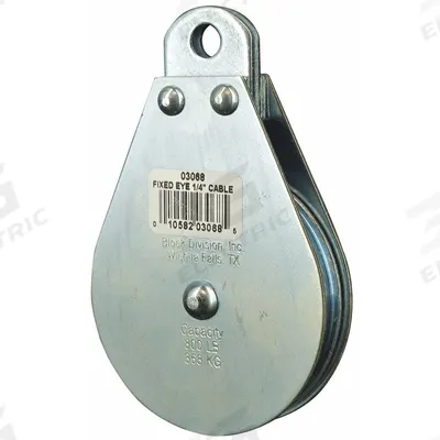 APPROVED VENDOR Pulley Block: Fixed, Upright Mount, Pulling, 800 lb Working Load Limit - Fixed-Eye Attached Pulley Blocks