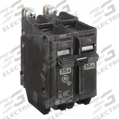 GE Miniature Circuit Breaker: THQB, 35 A, 120/240V AC, Single Phase, 10kA at 120/240V AC, Std (MPN THQB2135). Key specifications — attr195972: 35 A; attr195973: 120/240V AC; attr195974: Single; attr195975: 10kA at 120/240V AC; attr195976: Lighting Panels.
