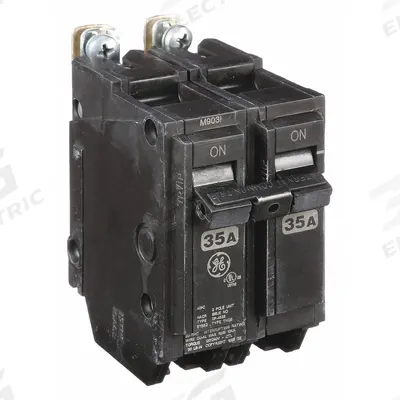 GE Miniature Circuit Breaker: THQB, 35 A, 120/240V AC, Single Phase, 10kA at 120/240V AC - THQB & THHQB Series, Bolt-On GE Miniature Circuit Breakers