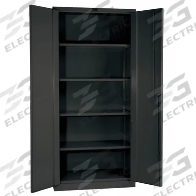 HALLOWELL Storage Cabinet: 36 in x 24 in x 78 in, Swing Handle & Padlock Hasp - Industrial Shelf Cabinets