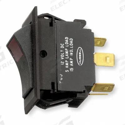 HUBBELL WIRING DEVICE-KELLEMS Marine Lighted Rocker Switch: 2 Positions, SPST, On/Off - General Purpose Rocker Switches