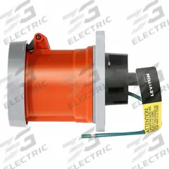 LEVITON Pin and Sleeve Receptacle: Orange, 125/250V AC, Three Phase, 60 A, 3 Pole, 4 Wire (MPN 460R12WLEV). Key specifications — Brand: LEVITON.