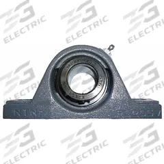 NTN Pillow Block Bearing: 2 3/8 in Bore, Cast Iron, Eccentric Collar, 2 3/4 in Shaft Ht, 2,500 RPM (MPN UELP-2.3/8M). Key specifications — Brand: NTN; Maximum Speed: 2,500 RPM; Mounting Bolt Size: 5/8 in; System of Measurement: Inch.