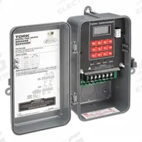 TORK Electronic Timer: 365 day, Astronomic, 120/208-240/277V AC, SPDT, Digital (MPN DZS400BP). Key specifications — Body Material: Plastic; Indoor/Outdoor Usage: Outdoor; Astronomic Functionality: Astronomic; Mounting Style: Surface; Brand: TORK.