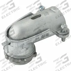 Connector - Clamp Style, 90 Degrees: Zinc, 1 in Trade Size, 1 in MNPT, Non Insulated (MPN 2694). Key specifications — Box Connection: 1 in MNPT; Connection Type: Squeeze; Color: Gray; Connection Orientation: 90°; Cable Clamping Method: Squeeze Clamp; Material: Zinc; Insulated: No; For Use With: MC.
