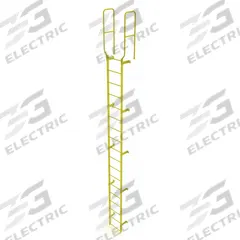 TRI-ARC Ladder,Walk-Thru Fixed,Steel,18-Rung: 21 ft Overall Ht, 28 in Overall Wd, Steel, 18 Rungs (MPN WLFS0218-Y). Key specifications — Brand: TRI-ARC; Number of Sections: 1.