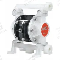 ARO Double Diaphragm Pump: Acetal Body, 3/8 in, NPT Connection, 10.6 gpm, 230 ft Max. Head (MPN PD03P-ADS-DTT). Key specifications — Brand: ARO; Seat Material: Acetal; Check Valve Material: PTFE.