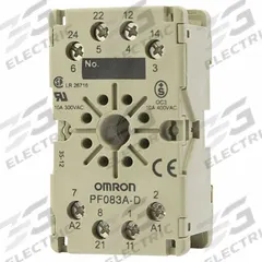 OMRON Relay Sockets and Hardware: 5 A Rating, DIN-Rail Socket Mounting, 8 Pins (MPN PF083A). Key specifications — Brand: OMRON.