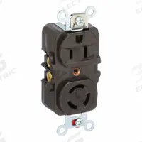 HUBBELL Combination Device: 5-15R, Brown, 125/250V AC, 15 A (MPN HBL7371). Key specifications — Voltage Rating: 125/250V AC; Brand: HUBBELL.