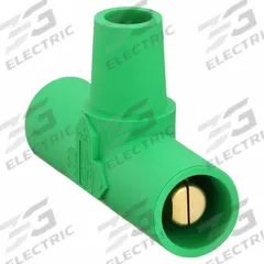 Paralleling Tee: Male-Male-Female, Green, 600V AC/600V DC, 400 A, Series 16 (MPN HBLPTGN). Key specifications — Brand: HUBBELL; Gender Configuration: Male-Male-Female.