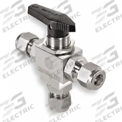HAM-LET Manual Three-Way Ball Valve: 1/8 in, 316 Stainless Steel, L Flow, Std Port Ball Port, Wedge (MPN H-6800-SS-L-1/8-RCST). Key specifications — Brand: HAM-LET; Handle: Wedge.