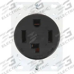 BRYANT Receptacle: Single, 14-30, Black, 125/250V AC, 30 A, 3 Pole / 4 Wire (MPN 9430FR)