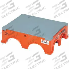 SANDEL Step Stool: 1 Steps, 5.3 in Overall Ht, 500 lb Load Cap, Plastic, 5.3 in Standing Ht (MPN 1170-T). Key specifications — Brand: SANDEL; Color: Orange; Includes: (4) Top Stools.