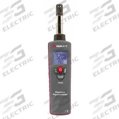 TRIPLETT Precision Psychrometer: Onboard, 8.9 in x 1.7 in x 1.3 in, -22°F to 199°F (MPN RHT60). Key specifications — attr1107597: TRIPLETT; attr1134764: Not Included.
