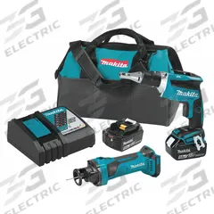 MAKITA Cordless Tool Combination Kit: 2 Tools, Cut-Out Tool/Screwdriver, 18 V DC Volt, LXT®, LXT® (MPN XT255T). Key specifications — attr1176460: Screwdriver.