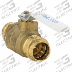 APOLLO Manual Two-Way Ball Valve: 3/4 in, Brass, Straight, Press x Press, Full Port Ball Port (MPN 77VLF10401). Key specifications — Brand: APOLLO; Handle: Lever.