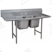 ADVANCE TABCO Scullery Sink: 2 Bowls, 42 in Overall Ht, 85 in Overall Lg, 27 in Overall Wd (MPN 9-2-36-24RL). Key specifications — Brand: ADVANCE TABCO.