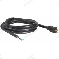 APPROVED VENDOR Power Cord: 8 ft Lg, 3/12, 5-15P Plug, Bare Wire Receptacle, ST, PVC, 15 A Current (MPN 1FD93). Key specifications — Brand: APPROVED VENDOR; Jacket Material: PVC.