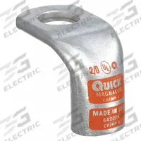 FUSION Lug Starter/Ground with 90 Deg Bend: Heavy Wall Lug, Crimp/Lug, Tin Plated Copper, 2/0 ga (MPN 6420FL). Key specifications — attr176858: Bent; attr176857: Yes; attr176856: Heavy Wall Lug; attr160377: Tin Plated Copper; attr160378: 2/0 ga; attr520119: 3/8 in; attr160375: Orange; attr160370: FUSION.