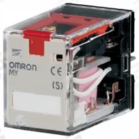 OMRON General Purpose Relays: Socket Mounted, 110/120V AC, 4PDT, 14 Pins/Terminals, G Socket (MPN MY4ZIN AC110/120 (S)). Key specifications — Brand: OMRON; Base Type: Square; Contact Rating (AC): 0.80 A @ 250V; Mounting Style: Plug-In; Electrical Connection: Plug-In; Manufacturer Part Number: MY4ZIN AC110/120 (S); Series: MY Series.