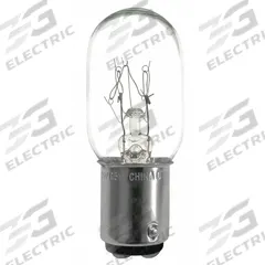 APPROVED VENDOR Incandescent Bulb: Incandescent, Double Contact Bayonet (BA15d), (T) Tubular, T7 (MPN 25T7/DC-1PK). Key specifications — Light Color: White; Trade Number: 25T7DC/120V; Voltage: 120V AC; Brand: APPROVED VENDOR; Bulb Shape: T7.