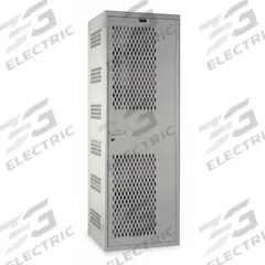 HALLOWELL Wardrobe Locker: 24 in x 22 in x 72 in, 1 Tiers, 1 Units Wide, 16 ga Panel, Ventilated (MPN HTA422-1AS-PL). Key specifications — Locker Color: Light Gray; Brand: HALLOWELL.