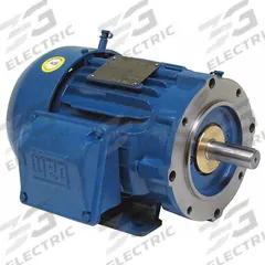 WEG General Purpose Motor: C-Face/Rigid Base Mount, Totally Enclosed Fan Cooled, 2 hp, 575V AC (MPN 00236ET3H145TC-W22). Key specifications — Brand: WEG; Nameplate Voltage @ 60 Hz: 575V AC; Full Load Current @ 60 Hz: 2.05 A; Nameplate RPM @ 60 Hz: 3,475 RPM; Motor Enclosure: TEFC.