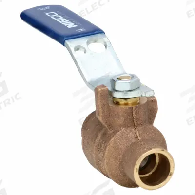 NIBCO Manual Two-Way Ball Valve: 1/2 in, Bronze, Straight, Sweat x Sweat, Full Port - Bronze Ball Valves
