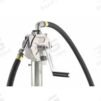 GPI Hand Pump: Rotary, Pump with Hose & Nozzle, Bung, 12.8 oz per stroke, Aluminum, Manual (MPN RP-10-UL). Key specifications — Brand: GPI; Seal Material: Buna-N; Suction Tube Material: Plastic; Maximum Flow Rate: 12.8 oz per stroke; Spout/Nozzle: Manual Aluminum Nozzle.