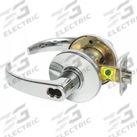 STANLEY SECURITY SOLUTIONS Door Lockset: Office Lever Locksets, Chrome, ADA Compliant, LFIC (MPN 9K37AB14DS3625). Key specifications — attr1024149: Not Ligature-Resistant; attr1011488: STANLEY SECURITY SOLUTIONS; attr1024446: F109; attr1011524: No Message; attr1011506: Curved Return; attr1011485: Yes; attr1059461: Bright Chromium-Plated : Zinc Alloy.