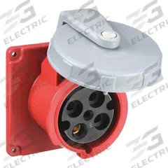 HUBBELL Pin and Sleeve Receptacle: Red, 480V AC, Three Phase, 100 A, 3 Pole, 4 Wire, IEC Grounding (MPN HBL4100R7W). Key specifications — Brand: HUBBELL.