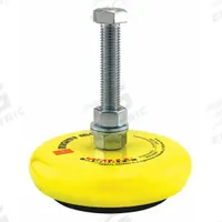 Anti-Vibration Leveling Foot: 10 Series/15 Series, Rubber/Steel, 6 in x 6 in x 5 57/64 in, Quad, Adj (MPN 2217). Key specifications — Includes Fasteners: Yes; Caster Type: Rigid; System of Measurement: Inch; Finish: Powder-Coated; Color: Black/Yellow; Brand: 80/20; Material: Rubber/Steel; Product Type: Anti-Vibration Leveling Foot.