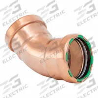 QUICKFITTING SUREPRESS Crimp Elbow: 45° Elbow, 2 1/2 in CTS x 2 1/2 in CTS size, Copper, EPDM O-Ring (MPN SPWE77-45R). Key specifications — Brand: QUICKFITTING SUREPRESS; Series: SurePress®; Broad - Material for Bullet: Copper Or Bronze; Brand - Broad: QUICKFITTING SUREPRESS.