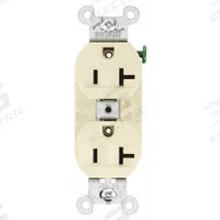 BRYANT Receptacle: Duplex, 5-20, Ivory, 125V AC, 20 A, 2 Pole / 3 Wire (MPN 5362BI)