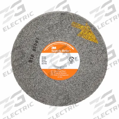SCOTCH-BRITE Convolute Wheel: 8 in Dia x 1 in W, 3 in Arbor, Aluminum Oxide, Fine, Hard (7) - Deburring Wheels for Carbon Steel & Soft Metals